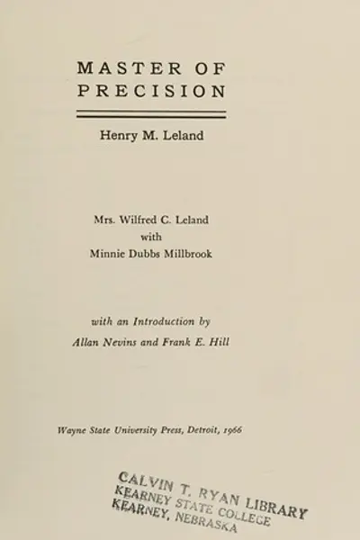 Cover of Master of Precision: Henry Leland